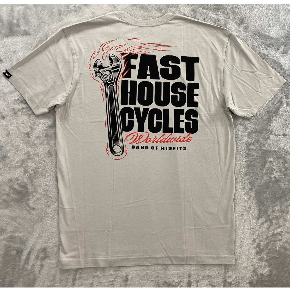 Fasthouse Spanner SS Tee Mens LG Mirage Gray New Wrench Graphic Motorcycle Shirt